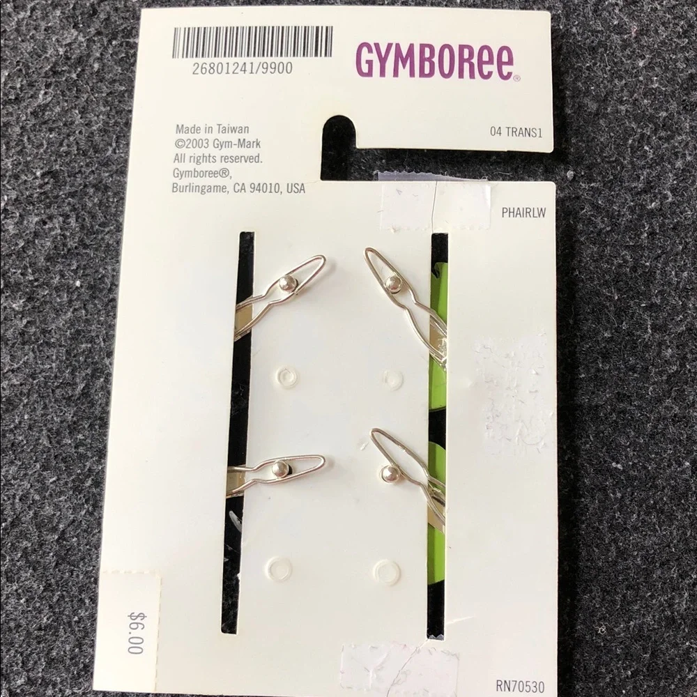 Gymboree Summer Island Green & Navy Blue Palm Leaf Hair Clips 2 Sets (4 Clips)